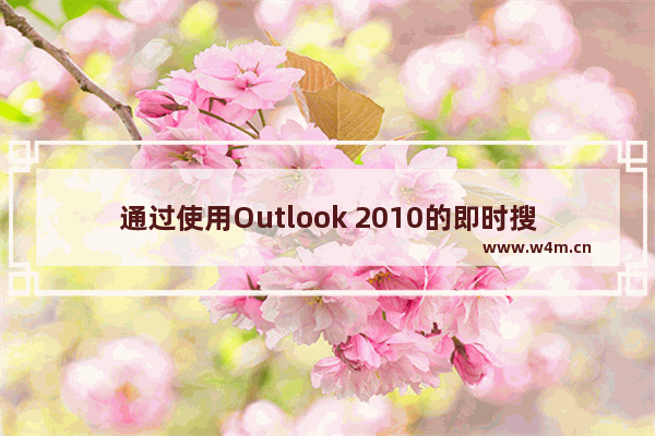 通过使用Outlook 2010的即时搜索功能自由灵活地搜索信息