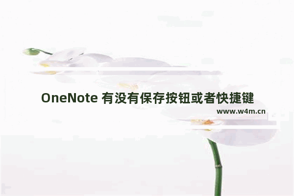 OneNote 有没有保存按钮或者快捷键什么的？