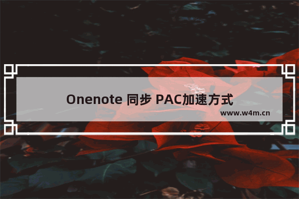 Onenote 同步 PAC加速方式