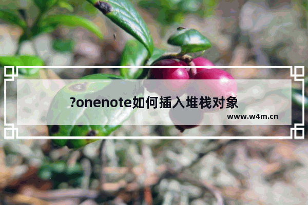 ?onenote如何插入堆栈对象