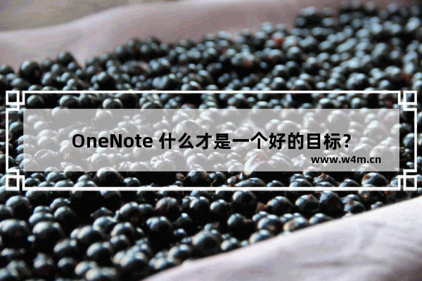 OneNote 什么才是一个好的目标？