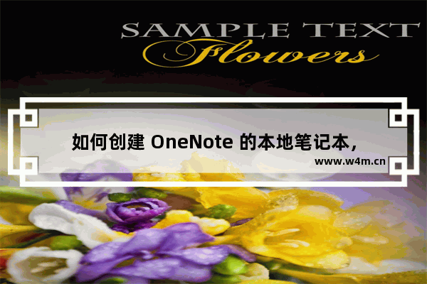 如何创建 OneNote 的本地笔记本，并找到笔记本所在硬盘上的文件夹？