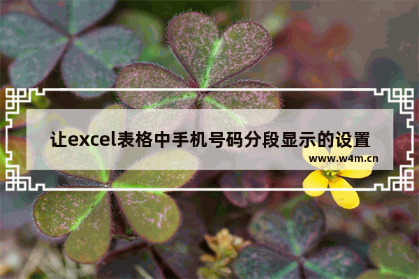 让excel表格中手机号码分段显示的设置方法