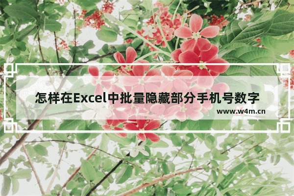 怎样在Excel中批量隐藏部分手机号数字