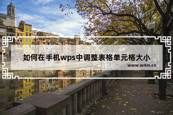 如何在手机wps中调整表格单元格大小