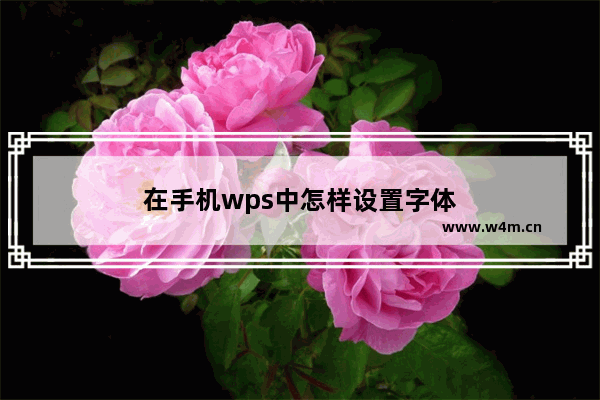 在手机wps中怎样设置字体