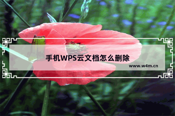 手机WPS云文档怎么删除