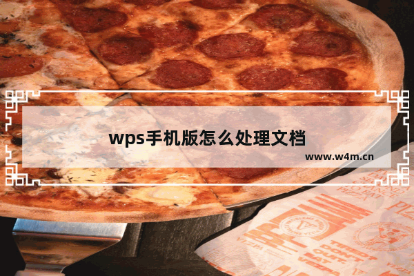 wps手机版怎么处理文档