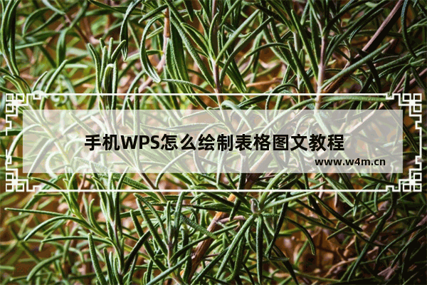 手机WPS怎么绘制表格图文教程