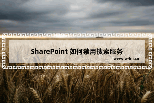 SharePoint 如何禁用搜索服务