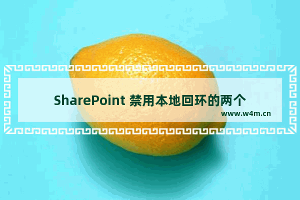 SharePoint 禁用本地回环的两个方法