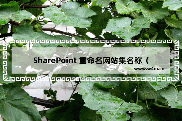 SharePoint 重命名网站集名称（SharePoint 2013 rename site collection）