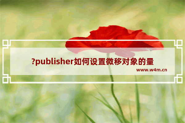 ?publisher如何设置微移对象的量