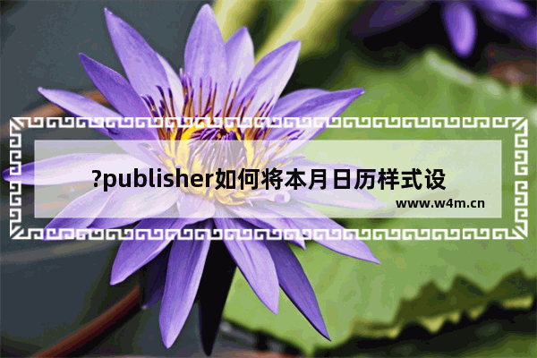 ?publisher如何将本月日历样式设置为边框型