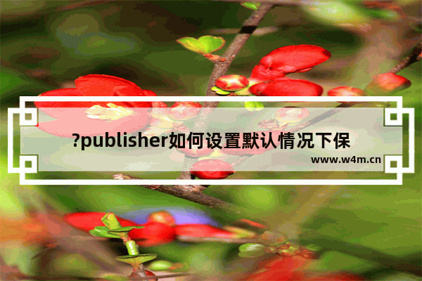 ?publisher如何设置默认情况下保存到计算机