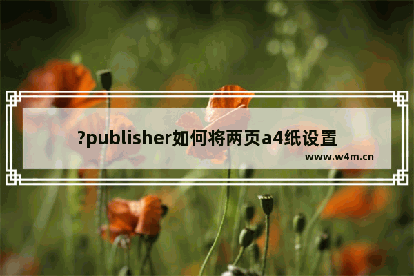 ?publisher如何将两页a4纸设置为书籍效果