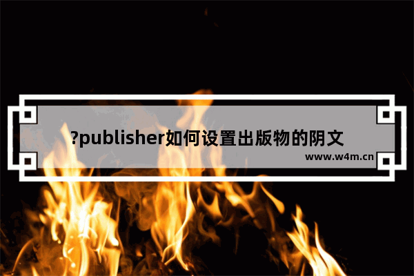 ?publisher如何设置出版物的阴文