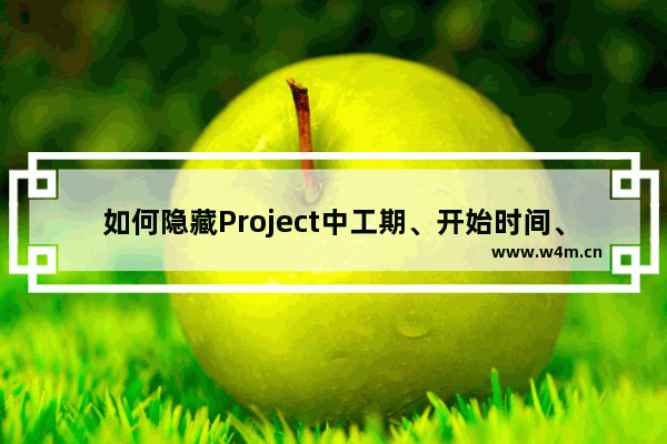 如何隐藏Project中工期、开始时间、完成时间