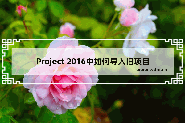 Project 2016中如何导入旧项目的日历？