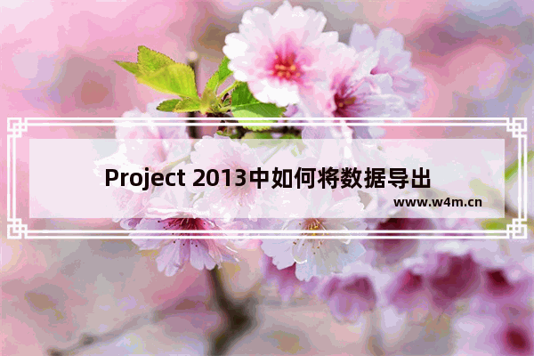 Project 2013中如何将数据导出到Excel