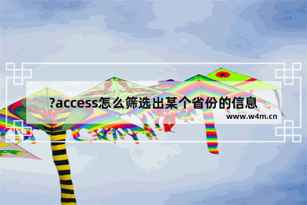 ?access怎么筛选出某个省份的信息