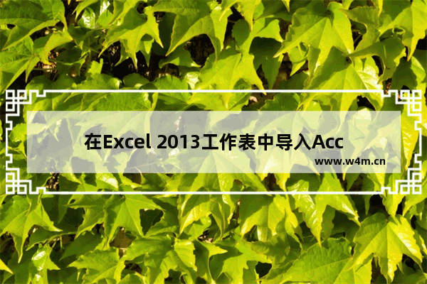 在Excel 2013工作表中导入Access数据的方法