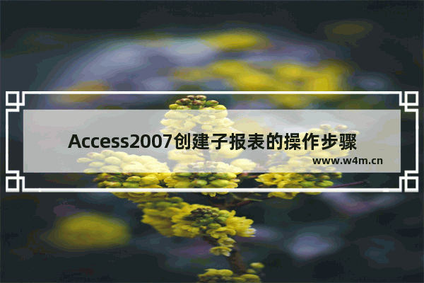 Access2007创建子报表的操作步骤