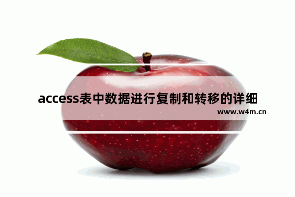 access表中数据进行复制和转移的详细方法