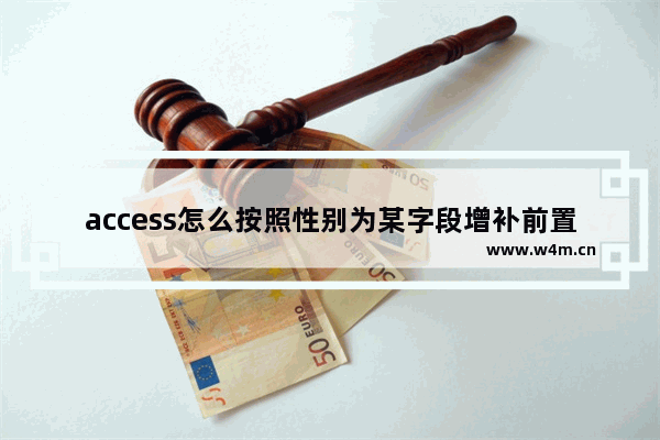 access怎么按照性别为某字段增补前置符号?