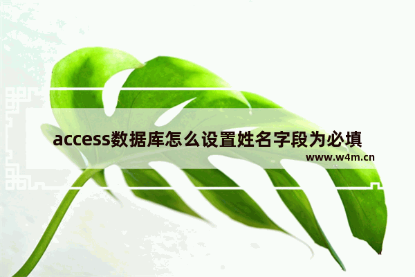 access数据库怎么设置姓名字段为必填字段?