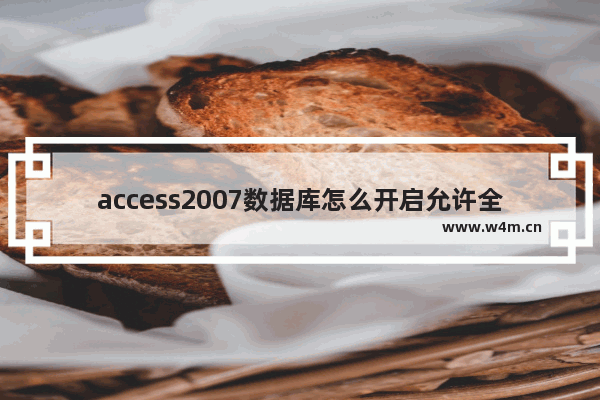 access2007数据库怎么开启允许全部菜单关闭的功能?