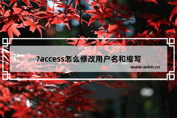 ?access怎么修改用户名和缩写