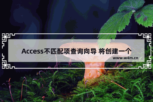 Access不匹配项查询向导 将创建一个查询，查找一个表中的记录或行，这些记录