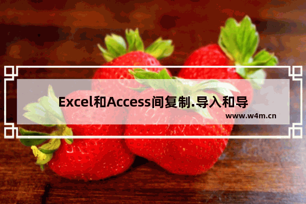 Excel和Access间复制.导入和导出数据