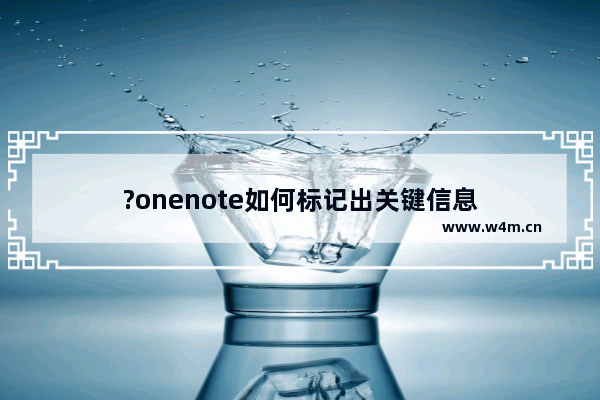 ?onenote如何标记出关键信息