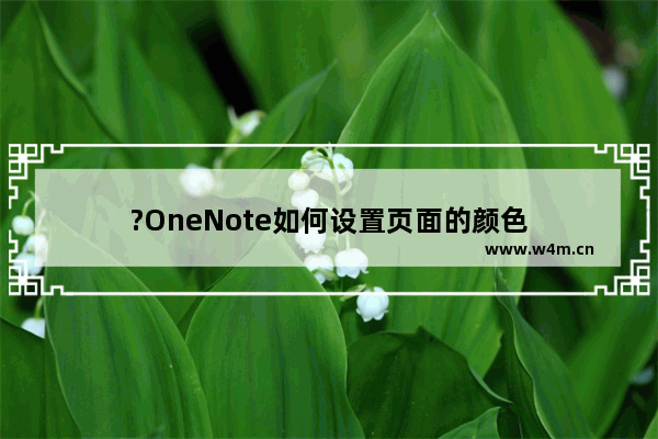 ?OneNote如何设置页面的颜色