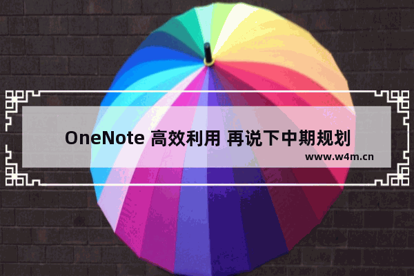 OneNote 高效利用 再说下中期规划