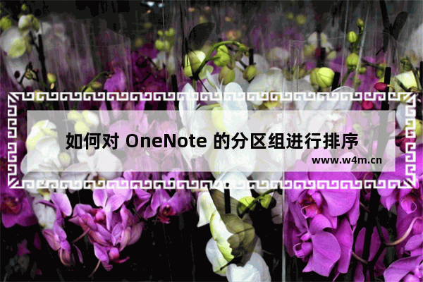 如何对 OneNote 的分区组进行排序？