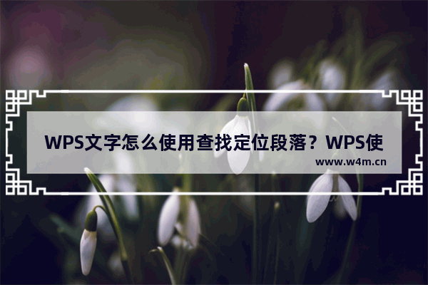 WPS文字怎么使用查找定位段落？WPS使用查找定位段落的方法技巧