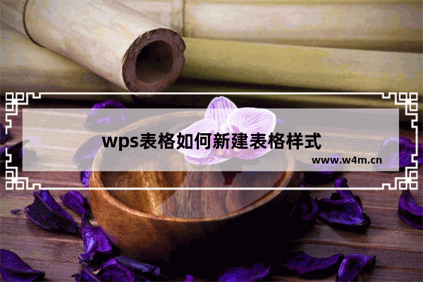 wps表格如何新建表格样式