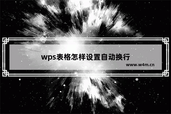 wps表格怎样设置自动换行