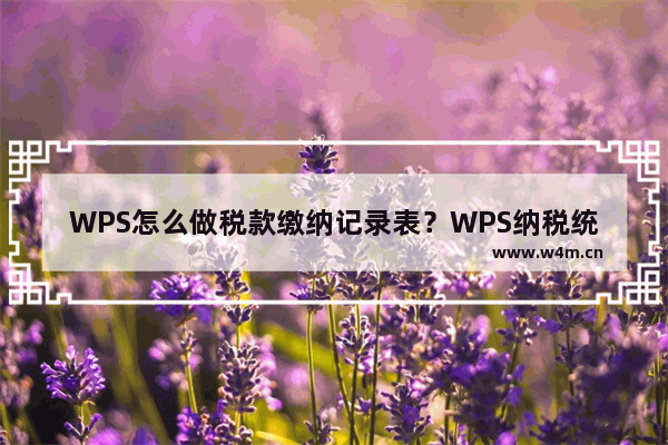 WPS怎么做税款缴纳记录表？WPS纳税统计表的制作方法