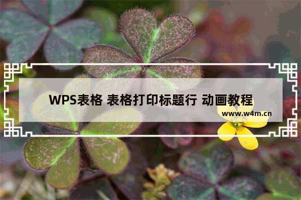 WPS表格 表格打印标题行 动画教程