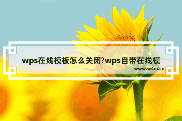 wps在线模板怎么关闭?wps自带在线模板关闭教程