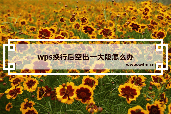 wps换行后空出一大段怎么办