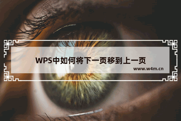 WPS中如何将下一页移到上一页