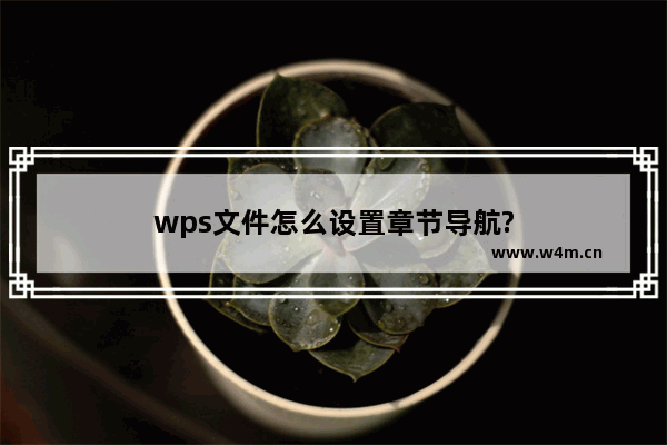 wps文件怎么设置章节导航?