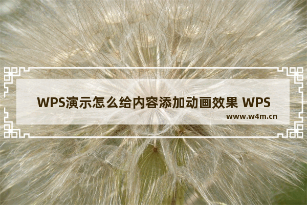 WPS演示怎么给内容添加动画效果 WPS演示给内容添加动画效果操作方法教学