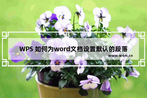 WPS 如何为word文档设置默认的段落格式