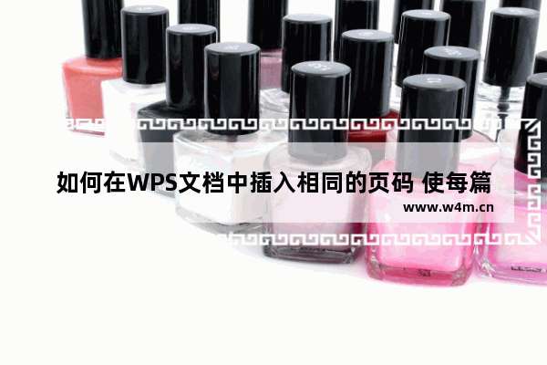 如何在WPS文档中插入相同的页码 使每篇文章的页码从1开始